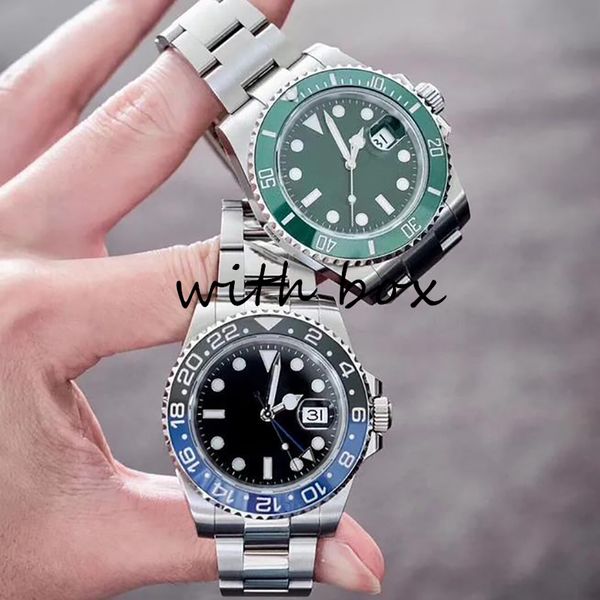 Montres pour hommes Designer Pepsi Circle Cadran vert 904l 40mm Mouvement mécanique automatique Orologio Diamond Bang Jason 007 Montres de créateurs pour femmes