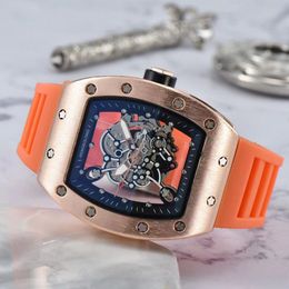 Montres pour hommes creux Punk chronographe sport mode Quartz montre-bracelet bracelet en Silicone luxe concepteur Relogios Masculino