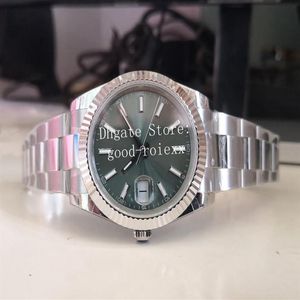 Herenhorloges Mint Green Watch Turquoise Blue Pit Patroon Men BP Factory Crystal V2 Versie 2813 Mechanische datum Dive Wimbled299U