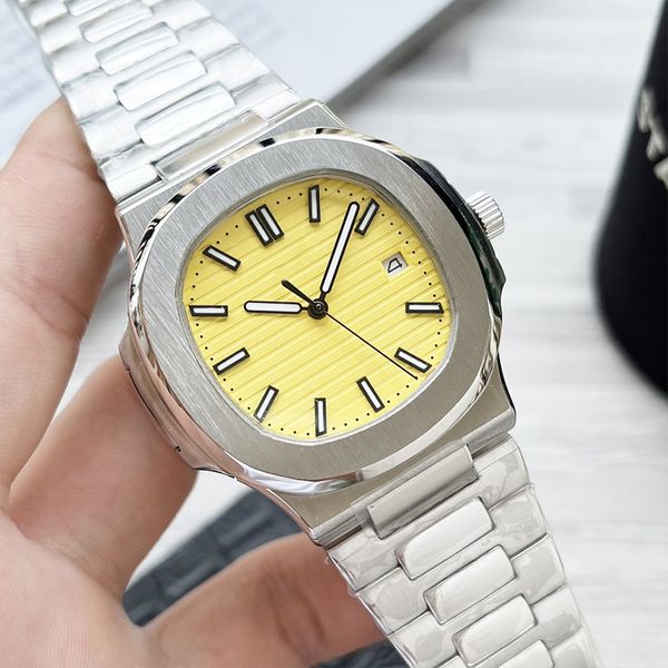 relojes para hombres Nautilus loro 40 mm movimiento mecánico transparente automático hebilla plegable elegante paté deportivo Reloj Relojes de pulsera Montre De Luxe U1