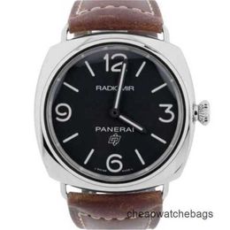 Relojes de Hombre Paneraiss Panarai Reloj Suizo Luminor Serie Radiomir Base Papers Pam00753 Inoxidable 45mm Reloj Marrón Acero inoxidable completo resistente al agua Alta Calidad