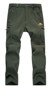 Waterdichte wandelbroek voor heren Outdoor met fleece gevoerde sneeuwskibroek Winter Softshell snowboardbroek 240126