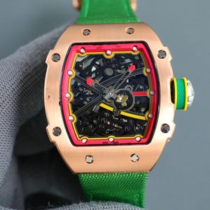 Heren wijnvat uitstekend sportluxe horloge automatisch composietmateriaal om een behuizing te creëren die uitstekend, lichter en steviger is met een groot horloge rijk ticket