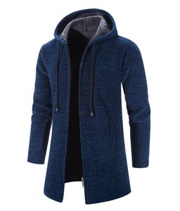 Trench en tricot d'automne d'hiver masculin long cardigan à glissière à cartes à carkas parkas parkas par exemple pardessus 2312212