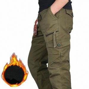 Heren Winter Cott Fleece Warme Cargo Broek Mannen Joggers Broek Windjack Overalls Mannen Losse Baggy Joger Militaire Tactische Broek 26PA #