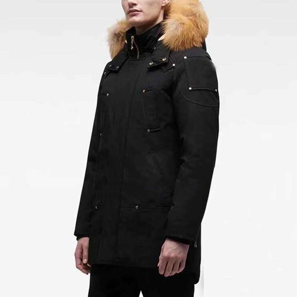 Vestes d'hiver pour hommes en duvet du Canada Mooses Manteaux de loisirs en plein air Manteau coupe-vent imperméable à l'eau et à la neige Puffer Knucklesthick Colla Real Wolf Fur Jacket coat