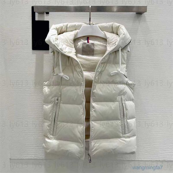 Vestes d'hiver pour hommes Designer Track Hood Puffer Gilet Blanc Duck Downs Rembourré Coed Épaissi Chaud Débardeur Zip Up Veste 3 Couleur Taille 1-5 Bxvl