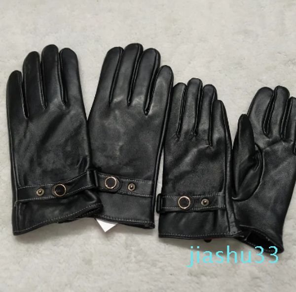 Gants d'hiver en cuir pour hommes, chauds et doux, noirs, pour cyclisme en plein air, Ski