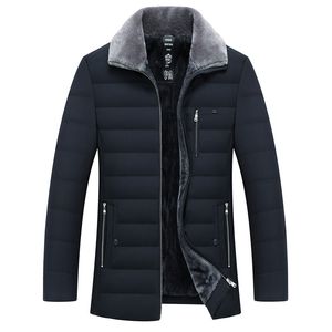 Parkas d'hiver pour hommes Col de fourrure coupe-vent coton rembourré Anorak épais veste chaude manteau mâle décontracté polaire Parkas hommes vêtements 211216