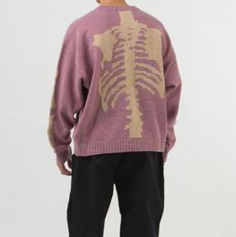 Chandails d'hiver pour hommes Vintage Top qualité squelette imprimé pull tricoté hommes Harajuku pull Herren automne