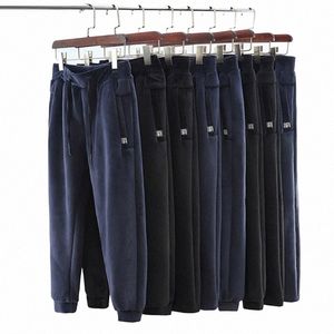 Heren Winter Dikke Warme Fleece Broek Casual Rechte Lam Veet Zwaargewicht Joggingbroek Elastische Joggers Uitloper Thermische Broek g2oe #