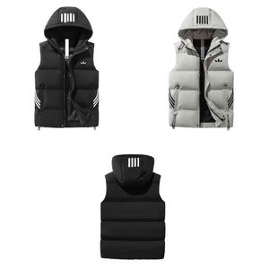 Winter in de winter in de winter van de hap met capuchon Trend Casual Fashion Heren Vest Mouwloos broodjas