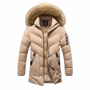 Hommes hiver chaud épais veste à capuche polaire Parkas mâle décontracté coupe-vent col de fourrure manteaux mâle Cott-rembourré Parka pardessus r0x5 #
