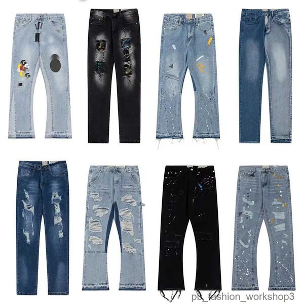 Hommes Femmes Galerie Dept Jeans Designer Galerie Dept Pantalons Pantalons de mode Salopette cousue Virgil High Street Pantalons de survêtement évasés Rock Streetwear jeans 3X1B