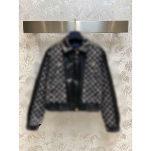 Vrouwenjacks voor heren L FAMILIE Vroege lente Patchwork Jacquard Patroon Denim Jacket