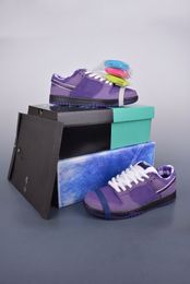 Vrouwen voor heren buiten schaatsen schoenen Sneakers 2023 Restock Duks Low Purple Lobster Brand Name Streetwear Skateboarden met dozen