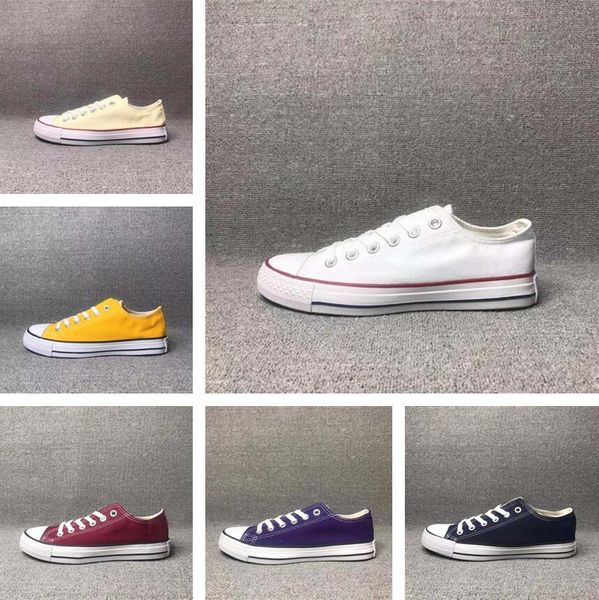15 colores de todos los tamaños 35-46 High Low Top Classic Canvas Shoe Sapers Sneakers Mujeres Mujeres zapatos casuales