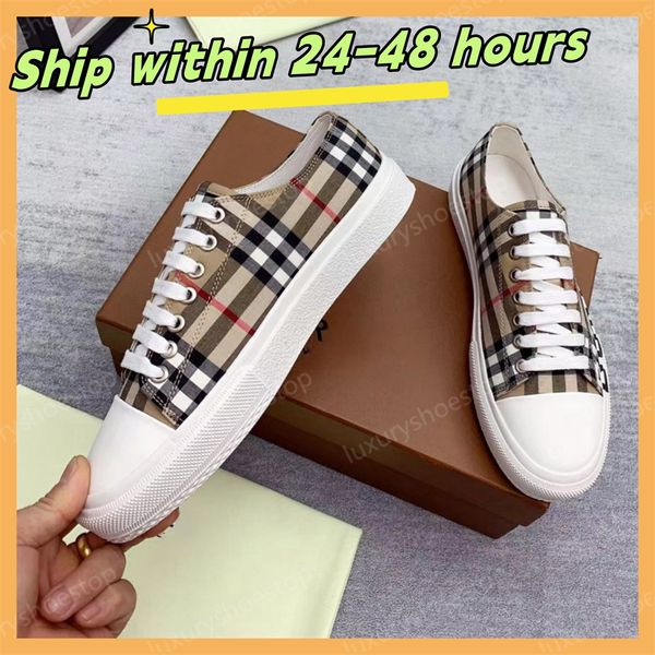 Chaussures décontractées pour hommes et femmes Baskets de créateurs Vintage Flats Toile Lettrage Plaid Baskets en cuir de veau Top Qualité Noir Blanc Plaid Loisirs Frenulum Flats Chaussure