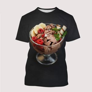 Nieuwe Ice Cream 3D-printing T-shirts voor heren voor dames Taste voedselpatronen Ademlichter Summer Sports Tops