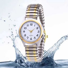 Herren Damen Paar Armbänder Edelstahllegierung Liebhaber Geschäft Quarz Türringe elastische Uhrenarmbänder G230529