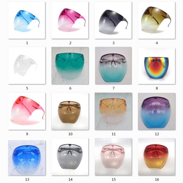 Lunettes de protection pour écran facial pour hommes et femmes Lunettes de sécurité Masque anti-pulvérisation Lunettes de protection Lunettes de soleil en verre Boîte de vente au détail expédiée séparément