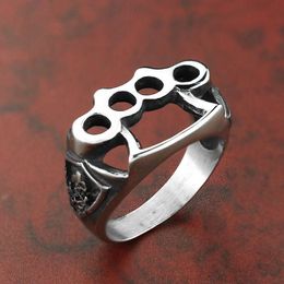 Heren Dames nieuwe en roestvrijstalen armband, schedelkop paarring, creatieve vingertijger titanium stalen ring 282572