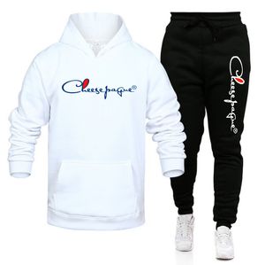 Survêtements pour hommes et femmes, sweat-shirt à capuche et pantalon de Jogging, ensemble de survêtement en polaire d'hiver, costume de sport, pull à la mode