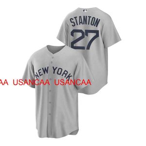 Vrouwen voor mannen Jeugd Giancarlo Stanton Gray 2021 Field of Dreams Jersey genaaid honkbaltruien XS-5XL 6XL