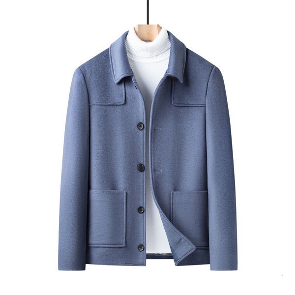 Hommes laine Blds bleu Bld manteau M bouton à manches longues tenue de bureau marron veste hiver vêtements de dessus décontractés pardessus surdimensionné 230320