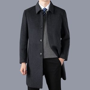 Mélanges de laine pour hommes 2023 arrivée veste d'hiver hommes mode manteau de laine trench-coat décontracté hommes robe veste pleine taille M4XL DY117 231009