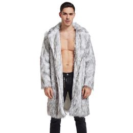 Herenwolmengsels 4XL faux bontjack mannen jassen en jassen voor grote lange winter dikke fleece warm