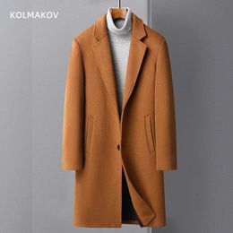 Mélanges de laine pour hommes arrivée veste d'hiver de style long mode haute qualité manteau de laine trench-coat hommes robe veste taille M4XL 230927
