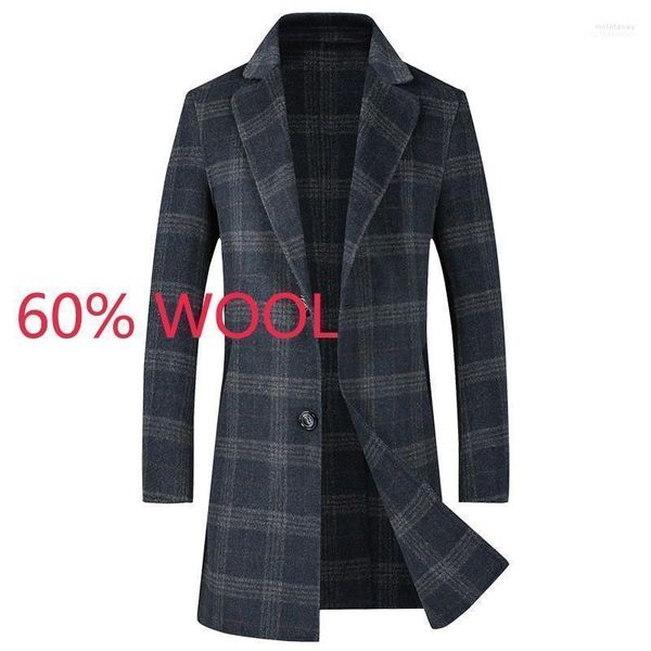 Hommes Laine Mélanges Arrivée Hommes Mode Haute Qualité Automne Hiver Hommes Double Face Manteau Long Cachemire Plaid Casual Taille M L XL 2XL 3XL1 Vi