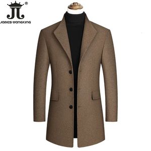 Mélanges de laine pour hommes automne et hiver marque haut de gamme Boutique laine chaude affaires décontracté manteau Long mâle Woo veste gris noir Camel 230927