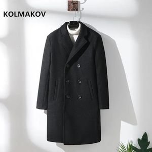 Mezclas de lana para hombres Otoño Invierno Abrigo de doble botonadura Moda Gabardina informal Hombre Abrigo de lana de alta calidad Hombres Chaquetas clásicas 230927