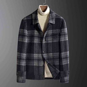 Mélanges de laine pour hommes automne/hiver hommes manteau chaud col rabattu mode décontracté Double face 50%-69% hiver T220810