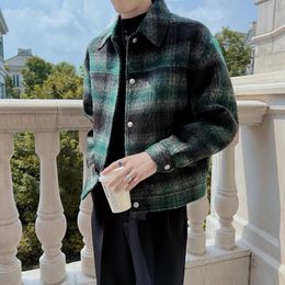 Mélanges de laine pour hommes marque vêtements hommes printemps haute qualité affaires vestes en laine/mâle Sim Fit mode décontracté manteau en laine grande taille S-3XL 231113