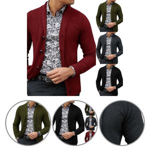 Heren wollen melanges jas herfst winter vest trui streetwear streetwear single breasted temperament turndown kraag gebreide jas 220915