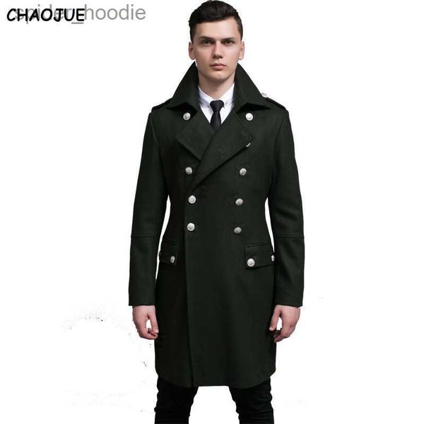 Mezclas de lana para hombres Diseño s chaquetas S-6XL hombres altos y grandes de gran tamaño abrigo de guisante azul marino del ejército de lana verde de Alemania envío gratis L230919