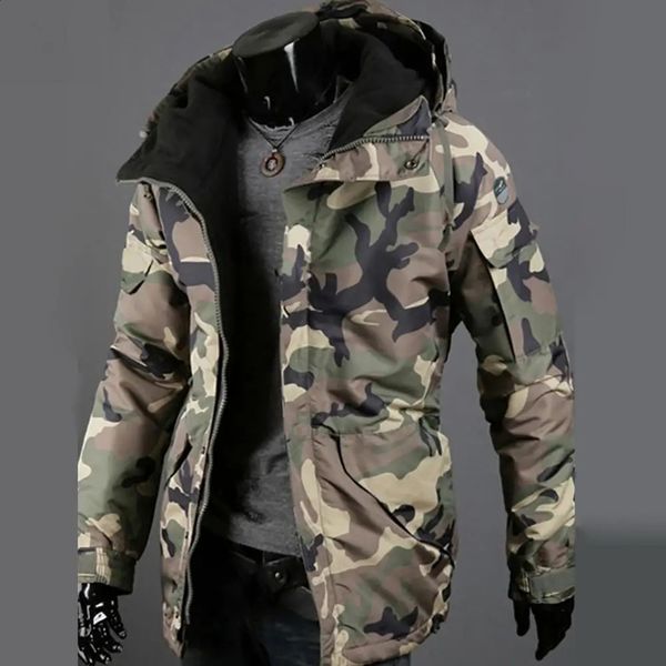 Mélanges de laine pour hommes manteau ample Durable en laine à manches longues veste de Style militaire imprimé Camouflage hommes vêtements d'extérieur pour la marche 231109