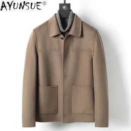 Mélanges de laine pour hommes manteau d'hiver de mode élégant vêtements pour hommes veste courte chaude Trench vers le bas caban Zm 231011