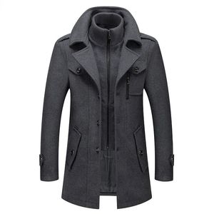 Herenwolmix Nep tweedelige mixjas Heren Winter Heren Kasjmier Slim Fit Wollen Peacoat Zakelijke overjas Windjack 231012