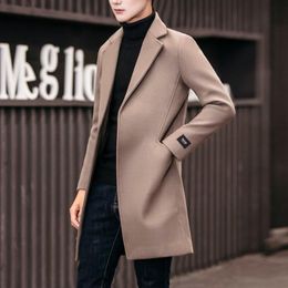 Wol voor heren Blends Fashion Men Mens Casual Business Trench Coat Leisure Overcoat mannelijke punkstijl Dust Coats Jackets 230201