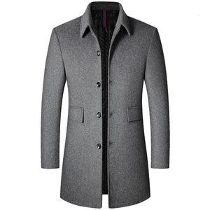 Hommes laine mélanges mode hommes hommes décontracté affaires Trench manteau loisirs pardessus mâle Punk Style poussière manteaux vestes 221201