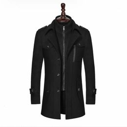 Heren Wolmixen Mode Winter Heren Dubbele Kraag Dikke Jas Single Breasted Trenchcoat Heren Maat M3Xl Merk Outdoor Warm Zacht safewfb 231017