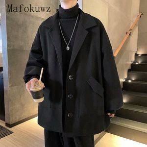 Mélanges de laine pour hommes manteau de laine japonais haut hommes marque à la mode automne Style de Hong Kong Version coréenne tendance jeunesse beau trench-coat polyvalent 230912