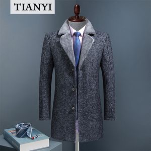 Mélange de laine pour hommes, manteau rembourré en cachemire de haute qualité, Long col de costume, coupe-vent en laine avec coton, 230921