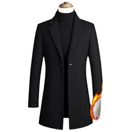 Mélanges de laine pour hommes, vestes d'hiver longues, Trench-coat en cachemire, haute qualité, décontracté, 4XL, 231102