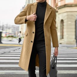 Mélanges de laine pour hommes Hommes grande taille manteau d'hiver col à revers à manches longues veste en cuir rembourré Vintage épaissir manteau léger veste de pluie pour hommes 231122