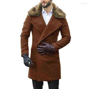 Hommes laine mélanges hommes Trench-Coat longue veste polaire vêtements d'extérieur formel bureau travail décontracté caban Will22 T220810